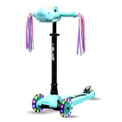 I-GLIDE Scootee Cuteez Dinosaur Head Aqua